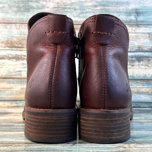 Timberland Beckwith Chelsea Boot Womens 8.5 Brown Leather Zip Ankle Short Casual - Picture 7 of 12